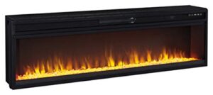 signature design by ashley 57" electric fireplace insert with led, 6 temperatures, multi flames & overheating control, black