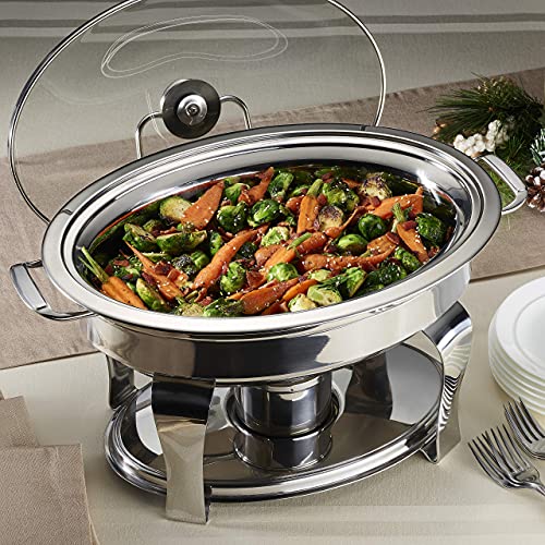 Tramontina 80205/548DS Oval Stainless Steel Chafing Dish, 4.2-Qt