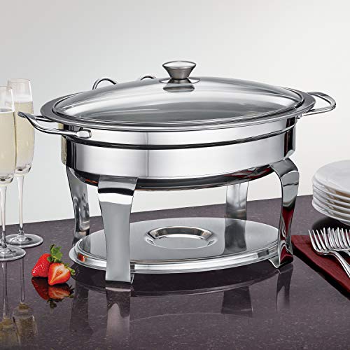 Tramontina 80205/548DS Oval Stainless Steel Chafing Dish, 4.2-Qt