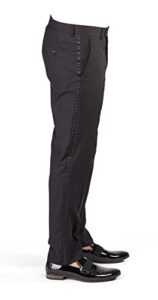 slim fit tuxedo pants flat front no pleats black side satin line azar (34 waist 32 length, black pants)