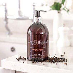 Baylis & Harding Mens Black Pepper & Ginseng 16.9 Ounces Hand Wash, Pack Of 3