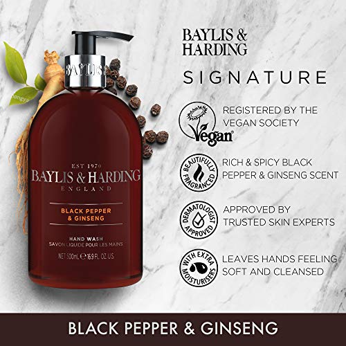 Baylis & Harding Mens Black Pepper & Ginseng 16.9 Ounces Hand Wash, Pack Of 3