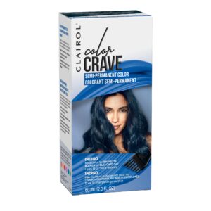 clairol color crave semi-permanent hair dye, indigo hair color, 1 count