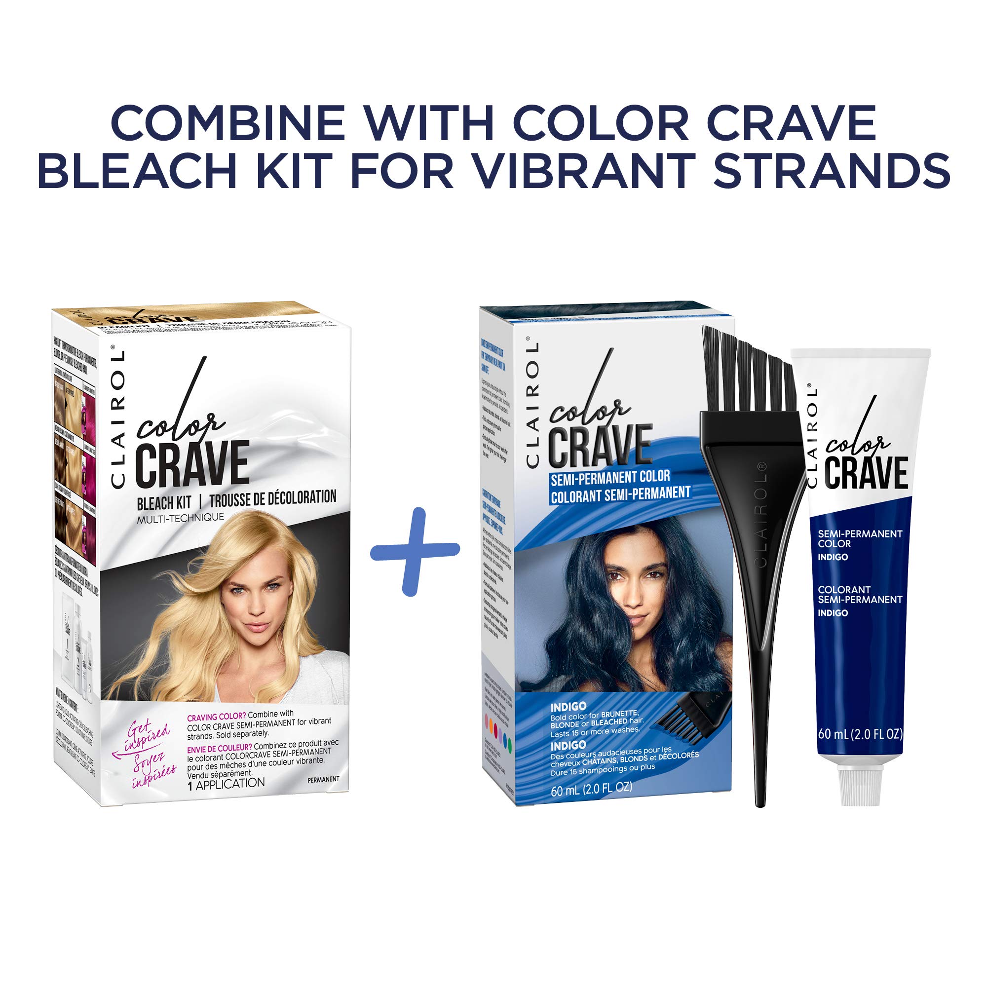 Clairol Color Crave Semi-Permanent Hair Dye, Indigo Hair Color, 1 Count