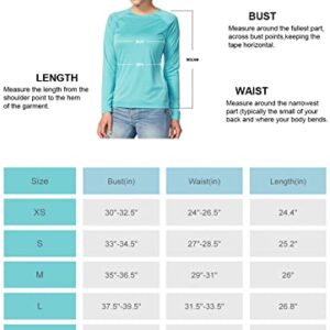 BALEAF Women's Long Sleeve Fishing Shirts UPF 50+ Sun Protection SPF Quick Dry Lightweight T-Shirt Outdoor Hiking Runing Light Green Size L