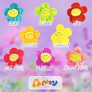 T play Plush Flower Bendable Stems Colorful Stuffed Flowers Plush Toy Durable Plush Daisy Flower Bouquet with Happy Smiley Face Toy Flower Sunflower Plushie Gift for Kids Baby Girl Toddlers 12" (12")