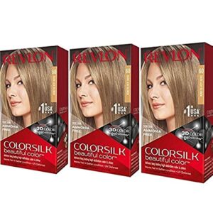 revlon colorsilk hair color 60 dark ash blonde, pack of 3
