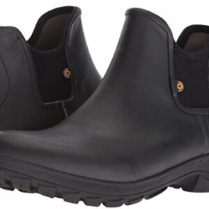 Bogs Men's Sauvie Slip On Low Height Chukka Waterproof Rain Boot, Black, 12