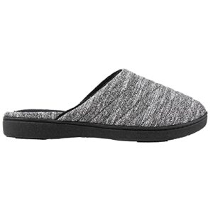 isotoner womens Andrea Space Knit Slide Slipper, Black, 6.5-7 US