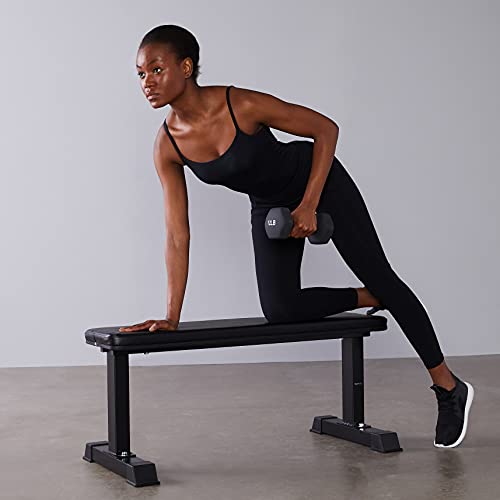 Amazon Basics Flat Weight Workout Exercise Bench, Black