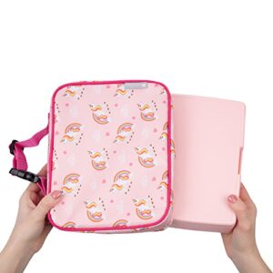 Bentology Lunch Box for Girls - Kids Insulated, Durable Lunchbox Tote Bag Fits Bento Boxes, Containers and Bottles, Back to School Lunch Sleeve Keeps Food Hotter or Colder Longer - Unicorn, Horse