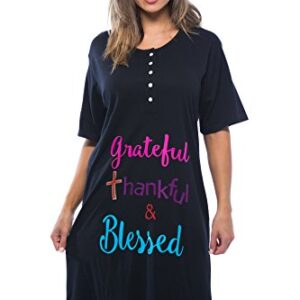 4361-116-3X Just Love Short Sleeve Nightgown / Sleep Dress for Women / Sleepwear,Black - Greatful