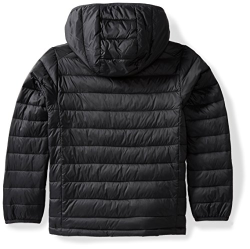 Amazon Essentials Boys' Lightweight Water-Resistant Packable Hooded Puffer Coat, Black, X-Large