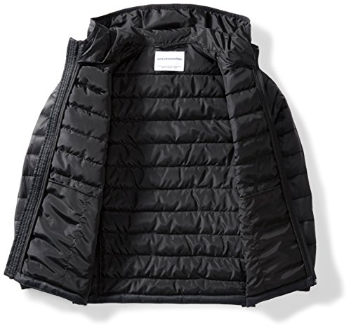 Amazon Essentials Boys' Lightweight Water-Resistant Packable Hooded Puffer Coat, Black, X-Large