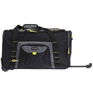 TPRC Sierra Madre II Upright Rolling Duffel Bag, Black/Gray, 21-Inch