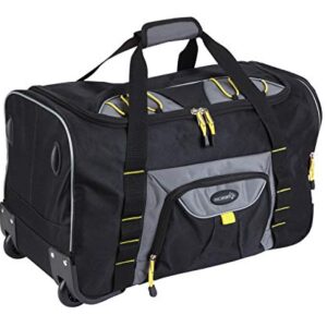 TPRC Sierra Madre II Upright Rolling Duffel Bag, Black/Gray, 21-Inch