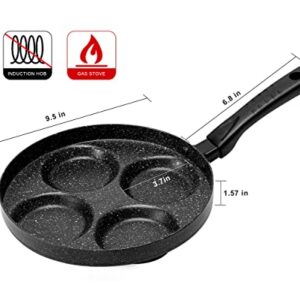 MyLifeUNIT Aluminum 4-Cup Egg Frying Pan, Non Stick Egg Cooker Pan