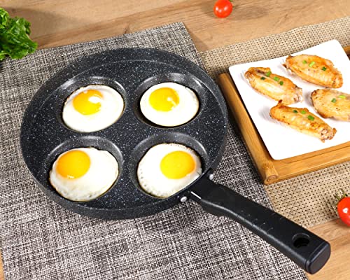 MyLifeUNIT Aluminum 4-Cup Egg Frying Pan, Non Stick Egg Cooker Pan