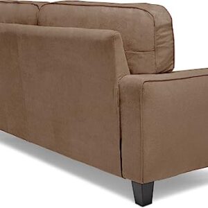 Serta Palisades Upholstered Sofas for Living Room Modern Design Couch, Straight Arms, Soft Fabric Upholstery, Tool-Free Assembly, 78" Sofa, Kingston Tan