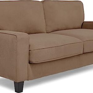 Serta Palisades Upholstered Sofas for Living Room Modern Design Couch, Straight Arms, Soft Fabric Upholstery, Tool-Free Assembly, 78" Sofa, Kingston Tan