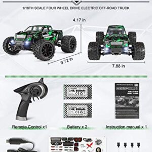 HAIBOXING 1:18 Scale All Terrain RC Car 18859E, 36 KPH High Speed 4WD Electric Vehicle with 2.4 GHz Remote Control, 4X4 Waterproof Off-Road Truck with Two Rechargeable Batteries