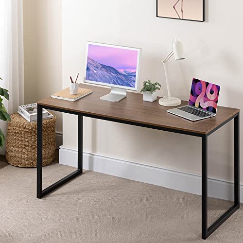 ZINUS Jennifer 55 Inch Black Frame/ Computer Workstation, Office Desk, Easy Assembly, Brown