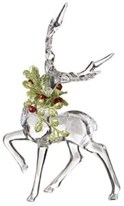 ganz kissing krystals christmas acrylic 6" mistletoe reindeer figurine