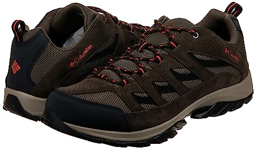 Columbia Mens Crestwood Hiking Shoe, Camo Brown/Heatwave, 12 Wide US