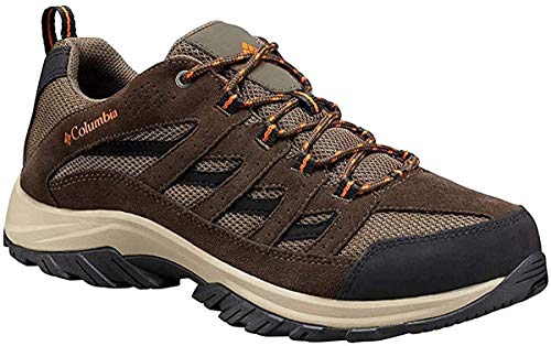 Columbia Mens Crestwood Hiking Shoe, Camo Brown/Heatwave, 12 Wide US