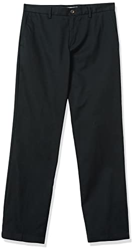 Amazon Essentials Men's Classic-Fit Wrinkle-Resistant Flat-Front Chino Pant (Available in Big & Tall), Black, 34W x 32L