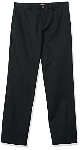Amazon Essentials Men's Classic-Fit Wrinkle-Resistant Flat-Front Chino Pant (Available in Big & Tall), Black, 36W x 30L