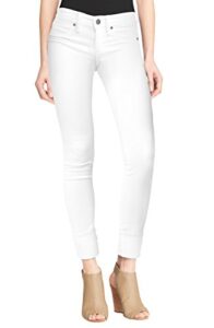 hybrid & company women's perfectly shaping stretchy deep cuff denim jeans p43997sk white 13