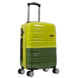 rockland melbourne hardside expandable spinner wheel luggage, two tone green, carry-on 20-inch