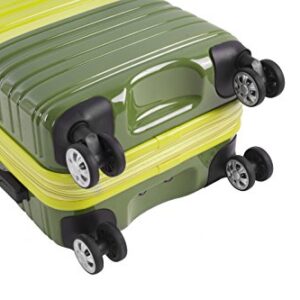 Rockland Melbourne Hardside Expandable Spinner Wheel Luggage, Two Tone Green, Carry-On 20-Inch