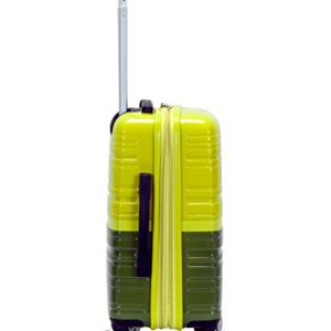 Rockland Melbourne Hardside Expandable Spinner Wheel Luggage, Two Tone Green, Carry-On 20-Inch