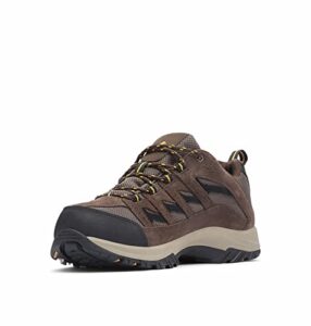 columbia mens crestwood waterproof hiking shoe, mud/squash, 8.5 wide us