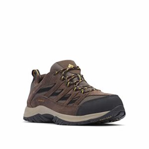 Columbia mens Crestwood Waterproof Hiking Shoe, Mud/Squash, 8.5 Wide US