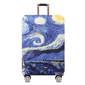 TRAVEL KIN Thickened Luggage Cover ，Washable Travel Gear Cover，18/24/28/32 Inch Suitcase Spandex Protective Cover (L(25"-28" luggage), Starry Night)