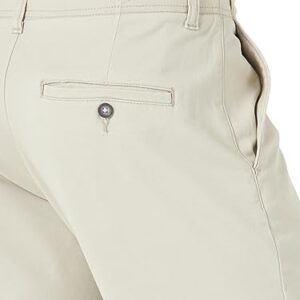 Lee Men's Extreme Motion Flat Front Relaxed Taper Pant, Dove, 38W x 30L