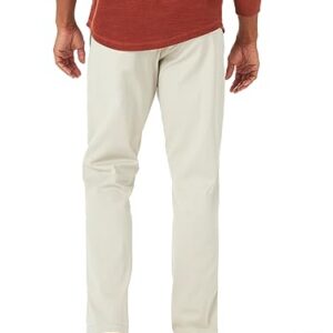 Lee Men's Extreme Motion Flat Front Relaxed Taper Pant, Dove, 38W x 30L