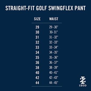 IZOD Men's Golf Swingflex Straight-Fit Flat-Front Pants, black, 36W X 34L