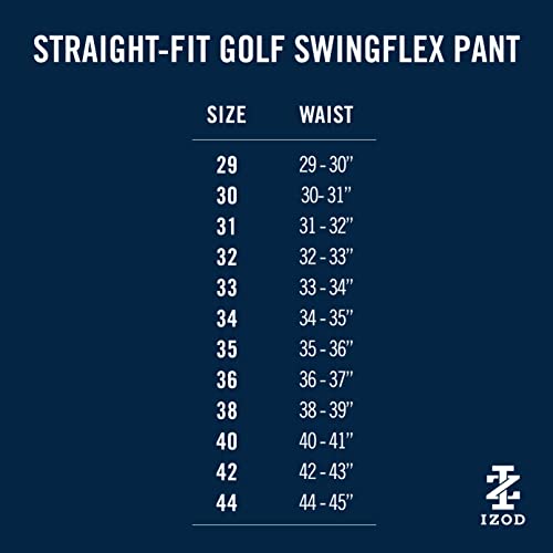 IZOD Men's Golf Swingflex Straight-Fit Flat-Front Pants, black, 36W X 34L