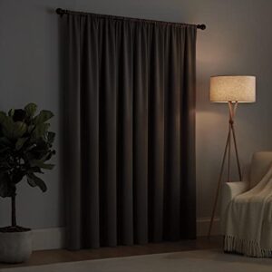 Eclipse Solid Thermapanel Modern Room Darkening Rod Pocket Window Curtain for Bedroom (1 Panel), 54 in x 84 in, Grey