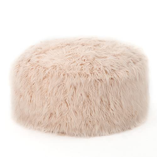 Christopher Knight Home Faux Fur Faux Fur Beanbag, 5', Pastel Pink