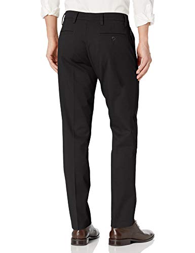 Dockers Men's Straight Fit Workday Khaki Smart 360 Flex Pants (Regular and Big & Tall), Black, 34W x 32L