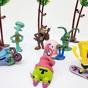 Spongebob Squarepants 14 Piece Play Set with Random Figures and Accessories - May Include Spongebob, Patrick, Squidward, Sandy Cheeks, Patrick Star, Mr. Krabs