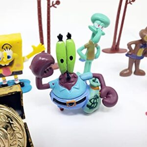 Spongebob Squarepants 14 Piece Play Set with Random Figures and Accessories - May Include Spongebob, Patrick, Squidward, Sandy Cheeks, Patrick Star, Mr. Krabs