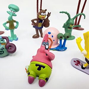 Spongebob Squarepants 14 Piece Play Set with Random Figures and Accessories - May Include Spongebob, Patrick, Squidward, Sandy Cheeks, Patrick Star, Mr. Krabs