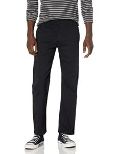 dockers men's easy stretch khakis, relaxed fit, black, 44w x 30l