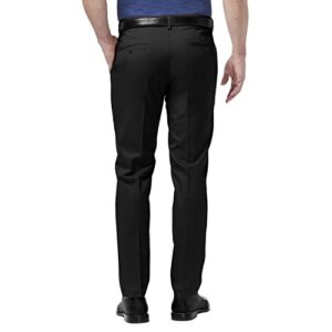 Haggar Men's Premium No Iron Khaki Straight Fit & Slim Fit Flat Front Casual Pant, Solid Black, 33W x 30L